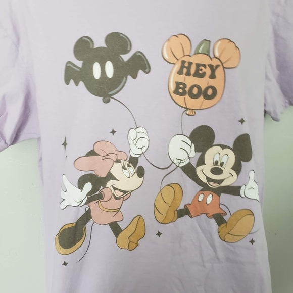 Comfort Colors Unisex Medium Light Purple Short Sleeve Shirt Mickey Minnie Top - Picture 5 of 5